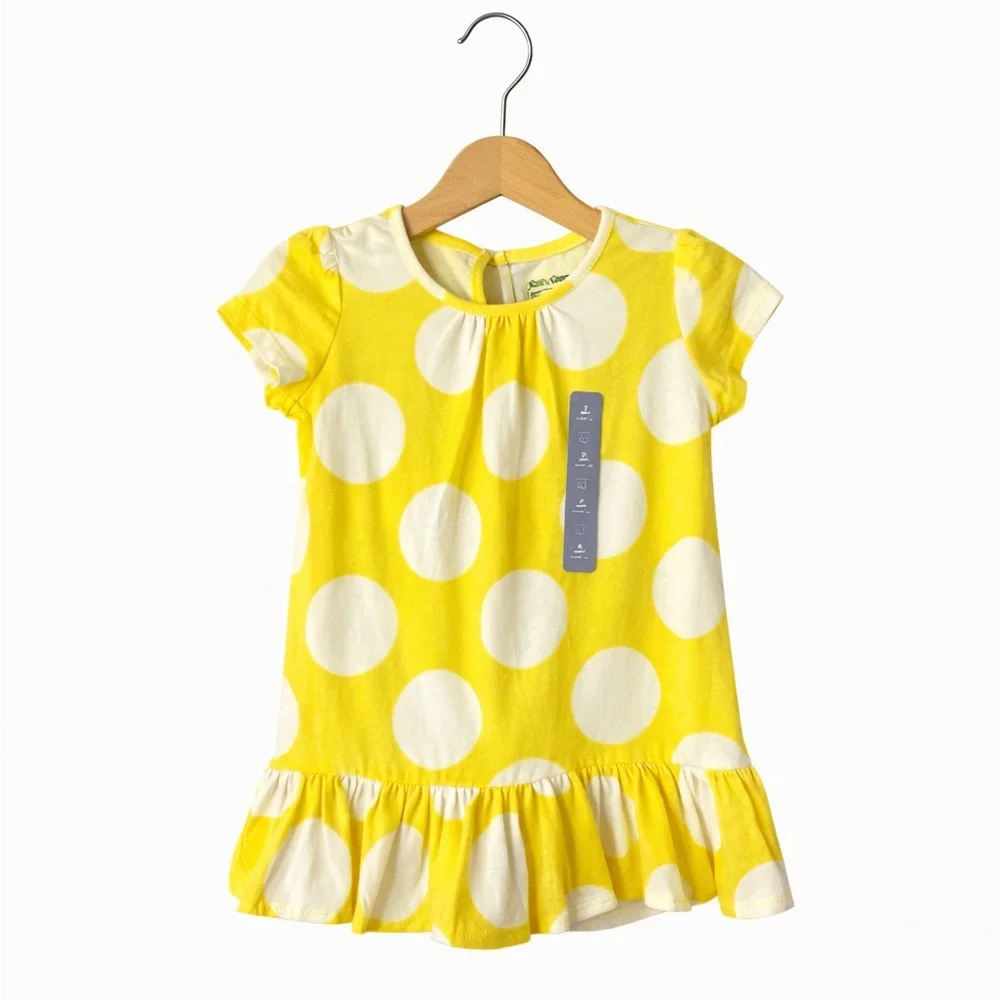 Gap. Yellow & and hate Polka Dot Tunic Dress Top. Size 2. NWT